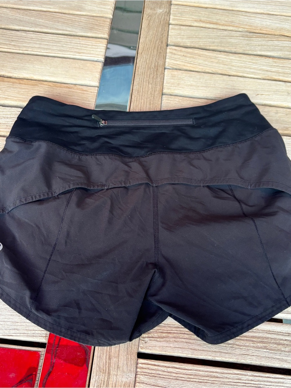 lululemon athletica Black Athletic Shorts with Rear Zip Pocket